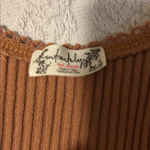 Free People Intimately Camel Ribbed Button-Front Tank Top - Picture 2 of 4